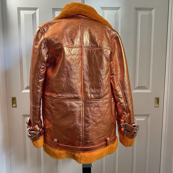 Free People Dancassab Wonder Metallic Orange Jacket Brand New With Tag - Picture 8 of 9